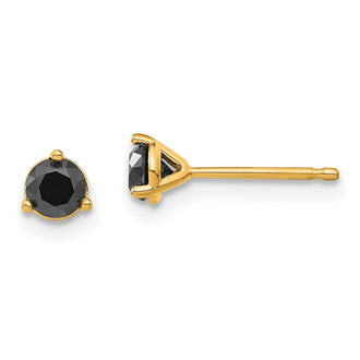 Shop Exclusive 14K Gold 1/2 Carat Black Diamond Stud Earrings - Stylish Value!