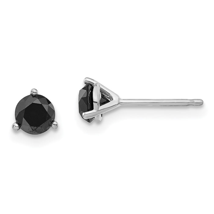 Buy Exclusive 14K White Gold 3/4 Carat Black Diamond Stud Earrings - Stylish Value-1