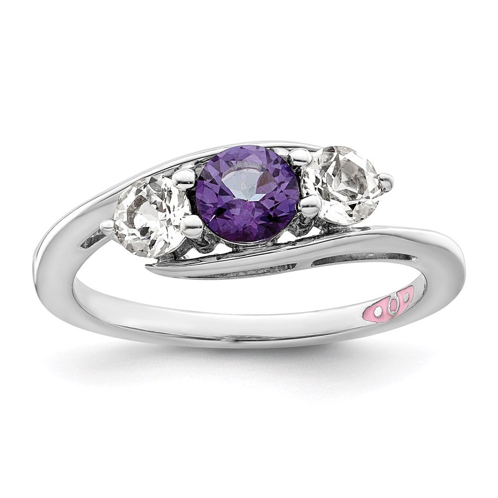 Exclusive Survivor Collection Sue Ring: 925 Sterling Silver, Rhodium-Plated, Topaz