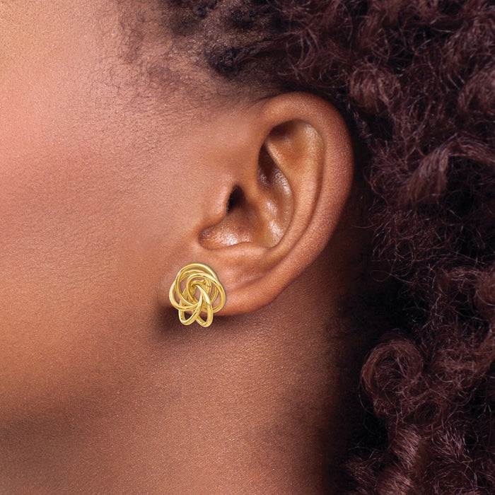 Shop Stylish 14K Gold Polished Love Knot Stud Earrings - 0.85mm, Luxury Value-3
