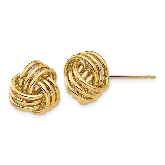 Shop Stylish 14K Gold Polished Triple Knot Stud Earrings - Affordable Luxury!