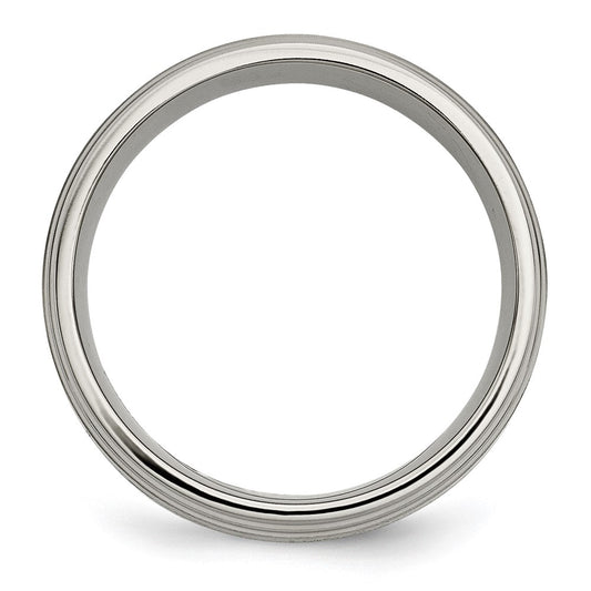 High-Quality Chiseled Titanium Band 8mm with 14K Gold Inlay - Stylish Design