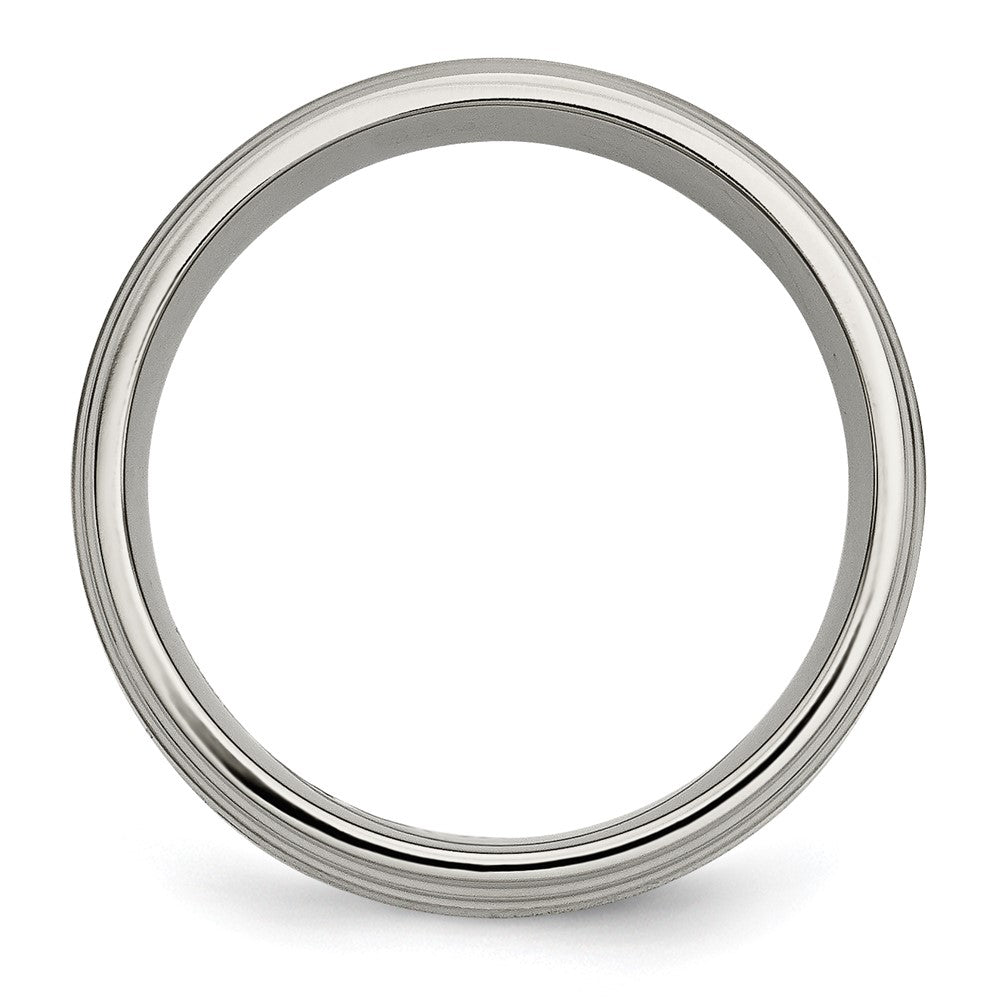 High-Quality Chiseled Titanium Band 8mm with 14K Gold Inlay - Stylish Value!
