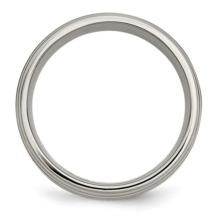 High-Quality Chiseled Titanium Band 8mm with 14K Gold Inlay - Stylish Value!-2