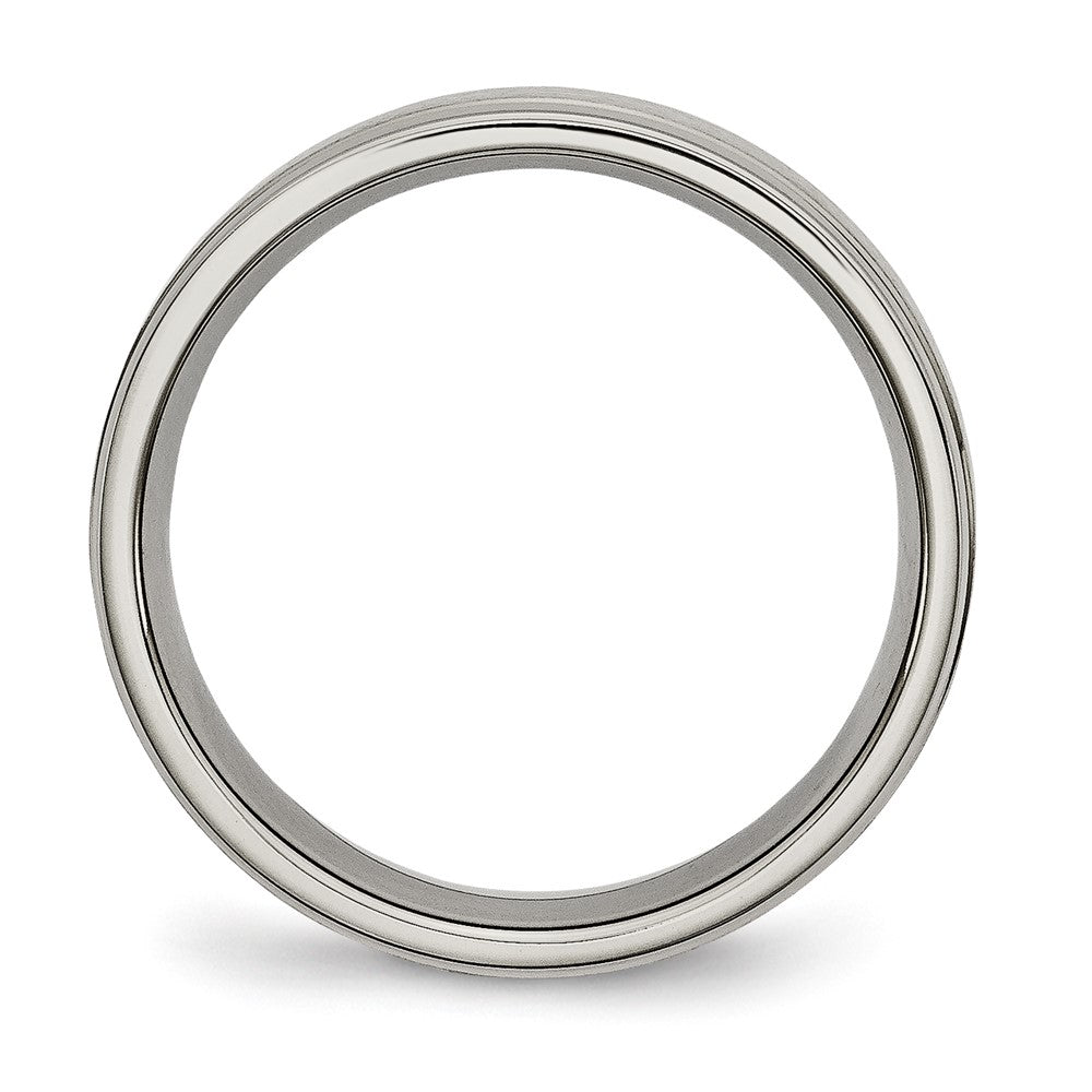 Exclusive Brushed Titanium Chisel 6mm Ridged Edge Band | Stylish & Durable