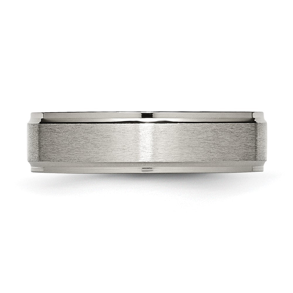 Exclusive Brushed Titanium Chisel 6mm Ridged Edge Band | Stylish & Durable