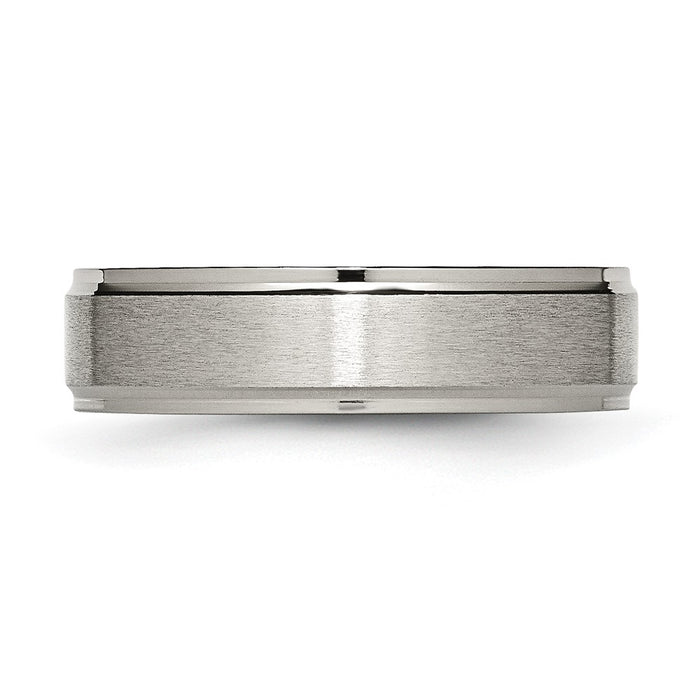 Exclusive Brushed Titanium Chisel 6mm Ridged Edge Band | Stylish & Durable-3