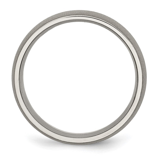 7mm Chisel Titanium Stone Finish Band