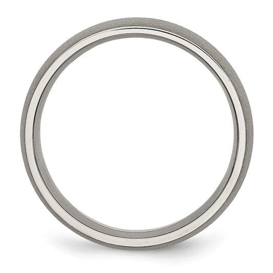 Buy Designer 7mm Chisel Half Round Band with Titanium Finish - Affordable Luxury