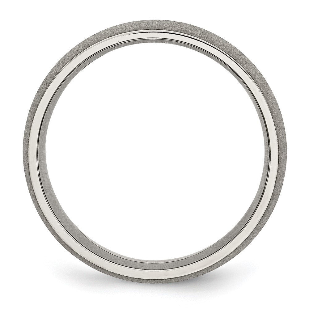 Buy Stylish 7mm Chisel Half Round Band with Titanium Finish - Luxury Look