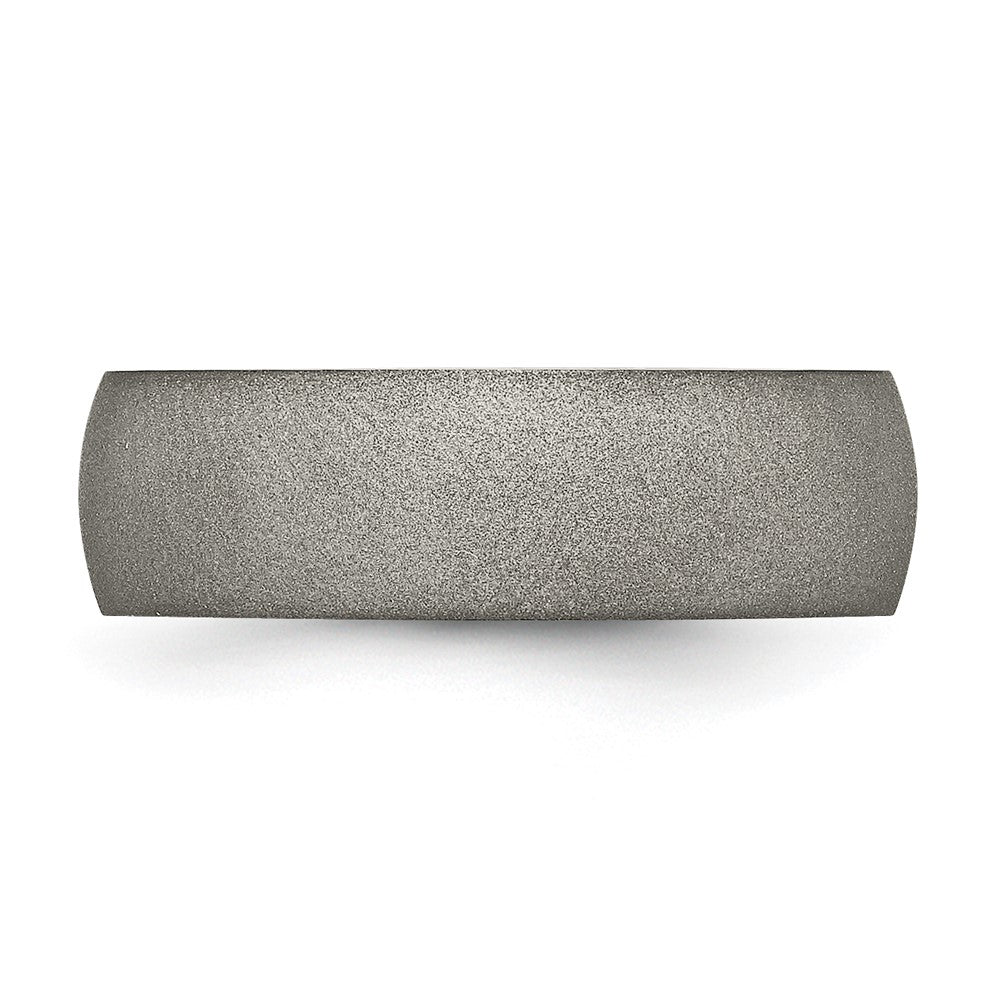 Buy Designer 7mm Chisel Half Round Band with Titanium Finish - Affordable Luxury
