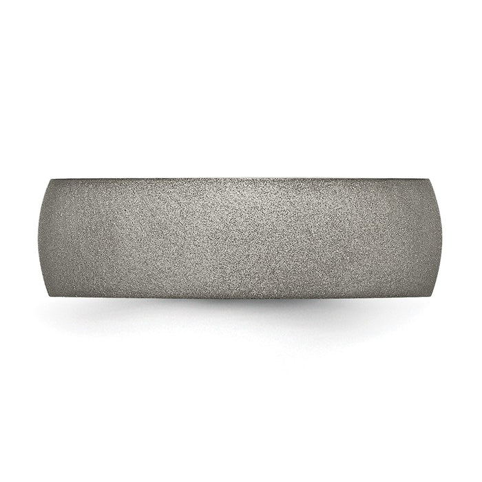 Buy Designer 7mm Chisel Half Round Band with Titanium Finish - Affordable Luxury-3