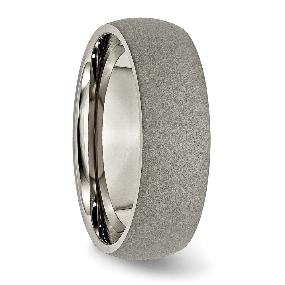 Buy Designer 7mm Chisel Half Round Band with Titanium Finish - Affordable Luxury