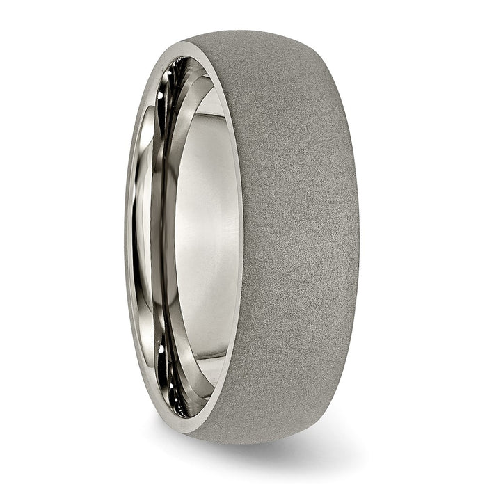 Exclusive 7mm Chisel Half Round Band | High-Quality Titanium Finish-4