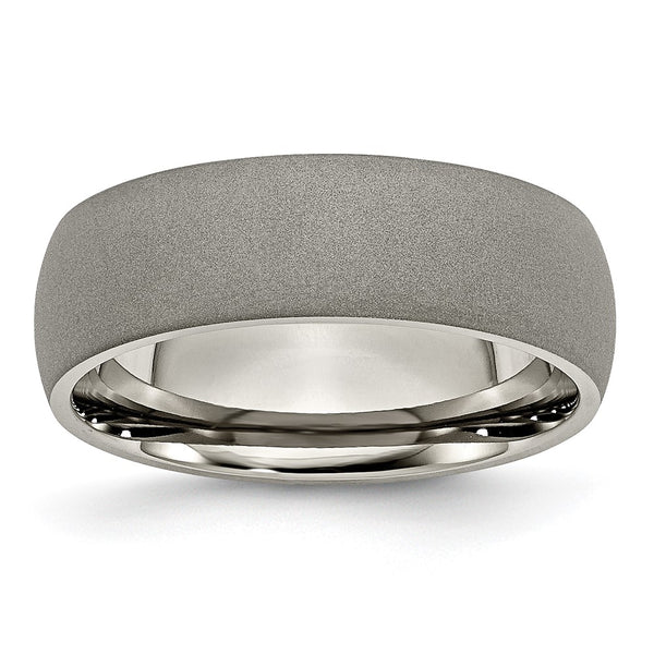 7mm Chisel Titanium Stone Finish Band
