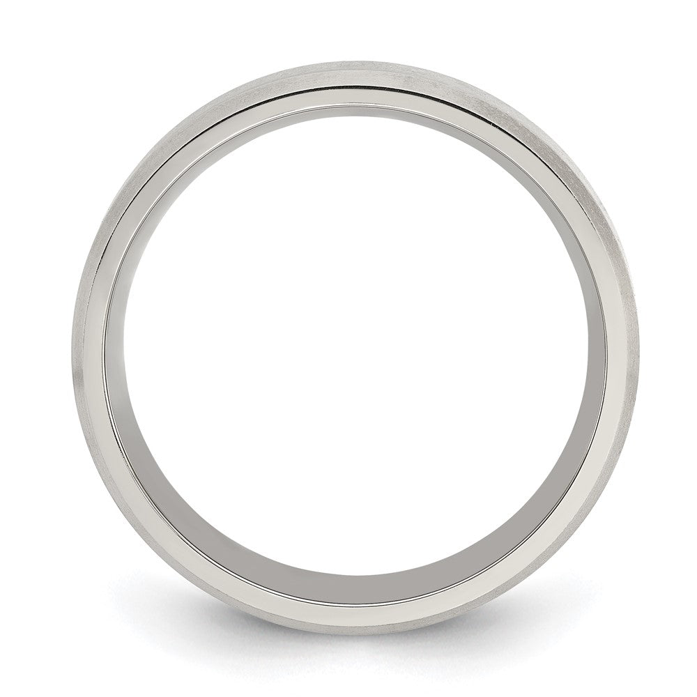 Buy 6mm Chisel Titanium Beveled Edge Band - Stylish Brushed & Polished Finish