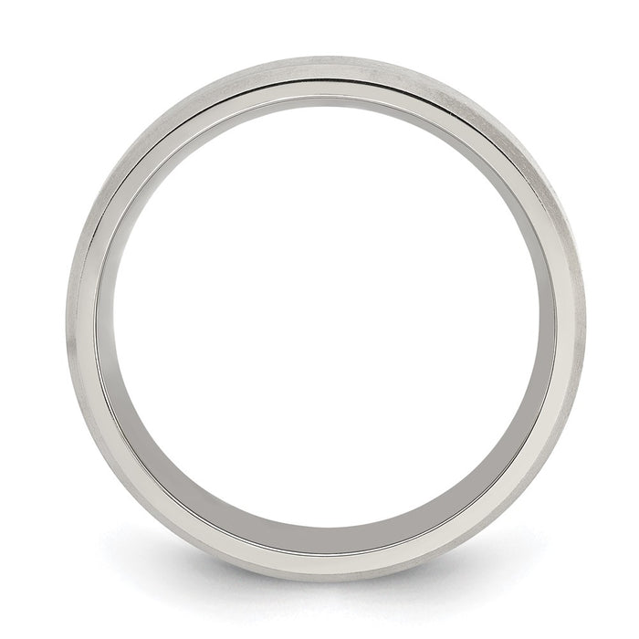 Buy 6mm Chisel Titanium Beveled Edge Band - Stylish Brushed & Polished Finish-2