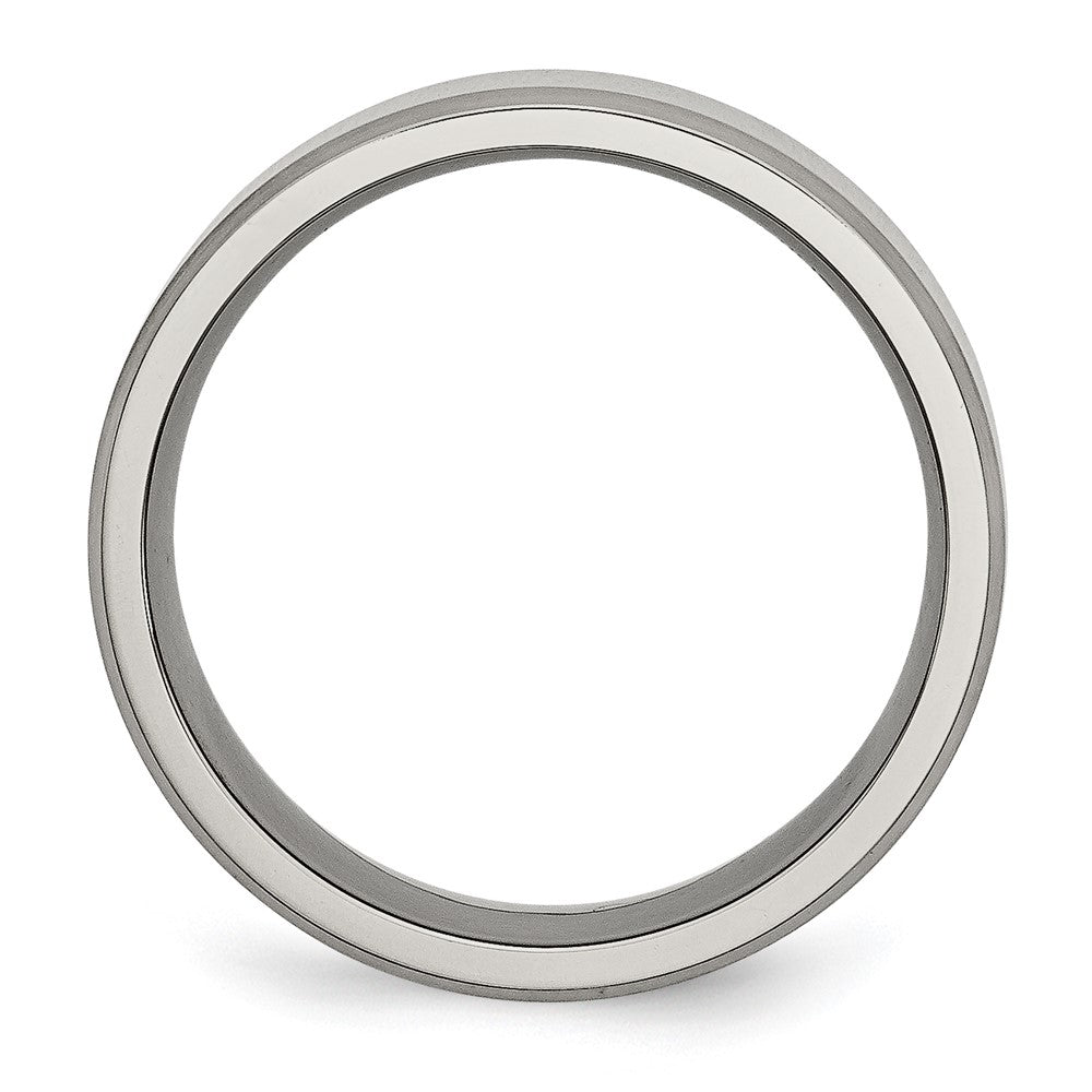 Buy Exclusive 8mm Beveled Edge Titanium Band | Stylish Brushed & Polished Finish
