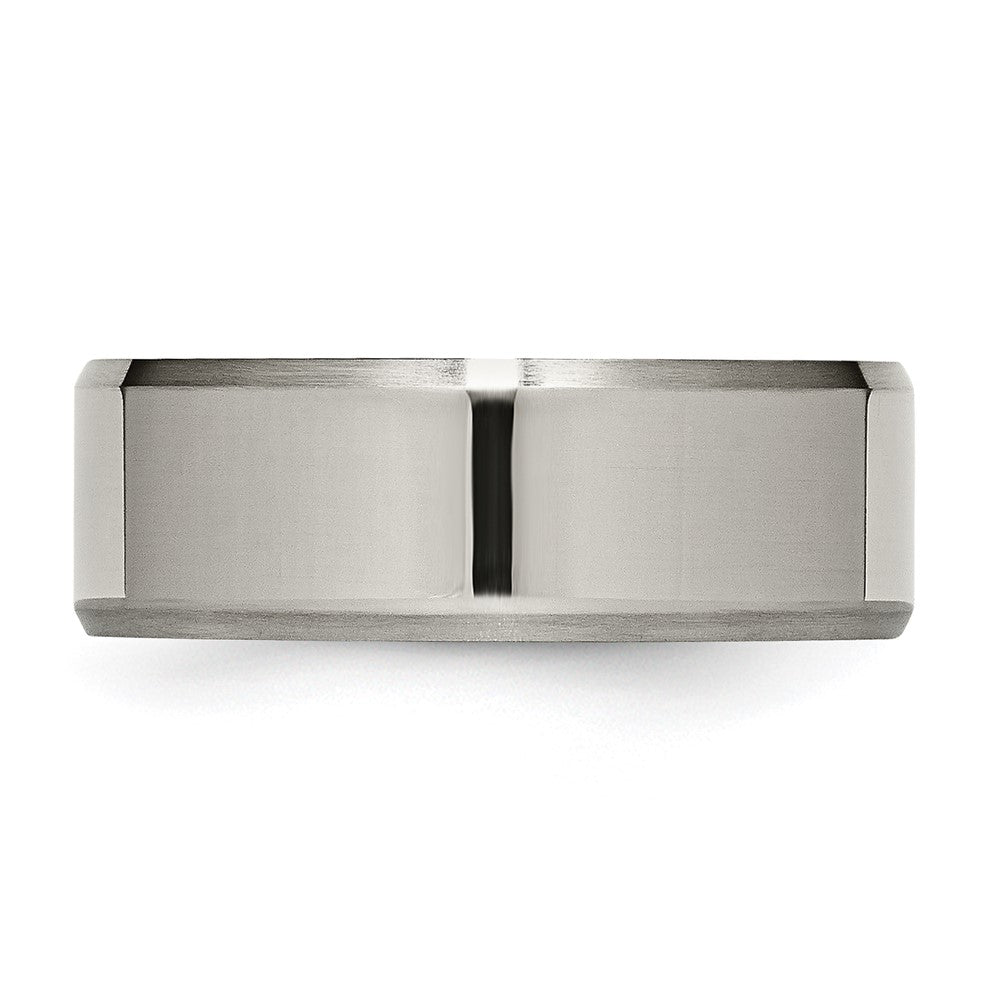 Buy Exclusive 8mm Beveled Edge Titanium Band | Stylish Brushed & Polished Finish
