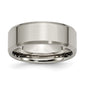 Buy Stylish 8mm Beveled Edge Band in Brushed & Polished Titanium - Luxury Value-12