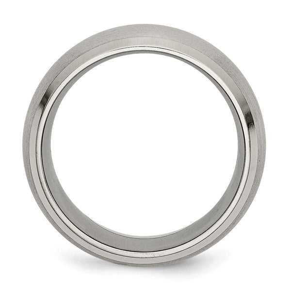 10mm Titanium Beveled Edge Band - Satin