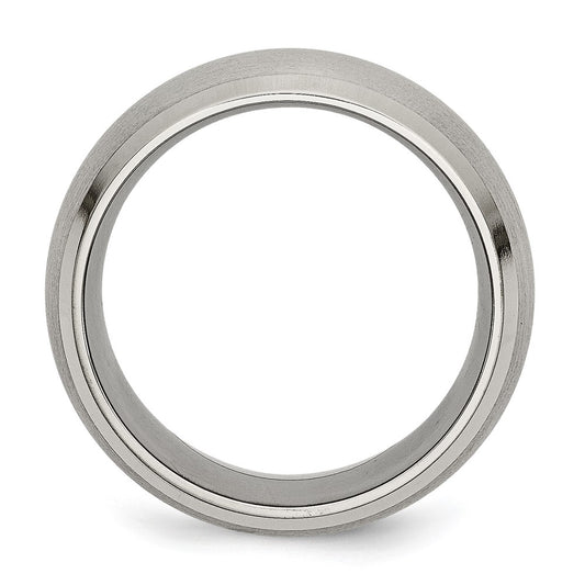 Buy Stylish 10mm Titanium Beveled Edge Band - High-Quality Satin Finish