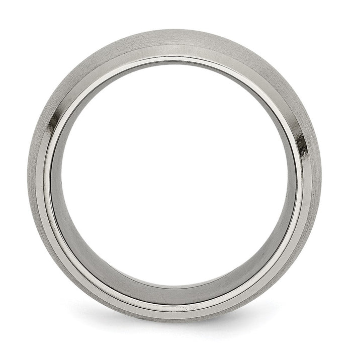 Buy Stylish 10mm Chisel Titanium Beveled Edge Band - Satin & Polished Finish-2