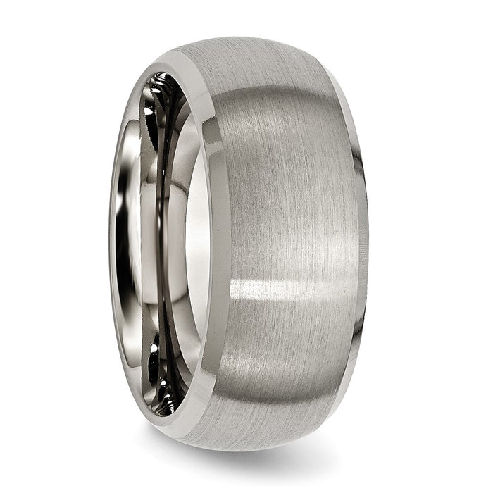 Buy Stylish 10mm Titanium Beveled Edge Band - High-Quality Satin Finish-4