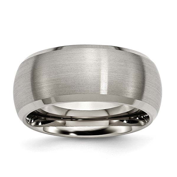 10mm Titanium Beveled Edge Band - Satin