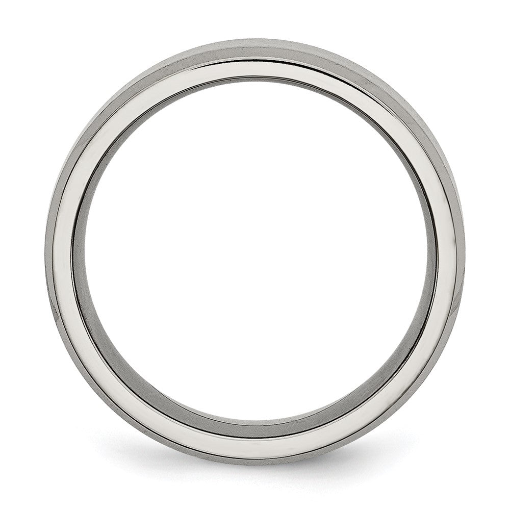 Buy Exclusive 8mm Brushed & Polished Titanium Chisel Band | Luxury Value Ring