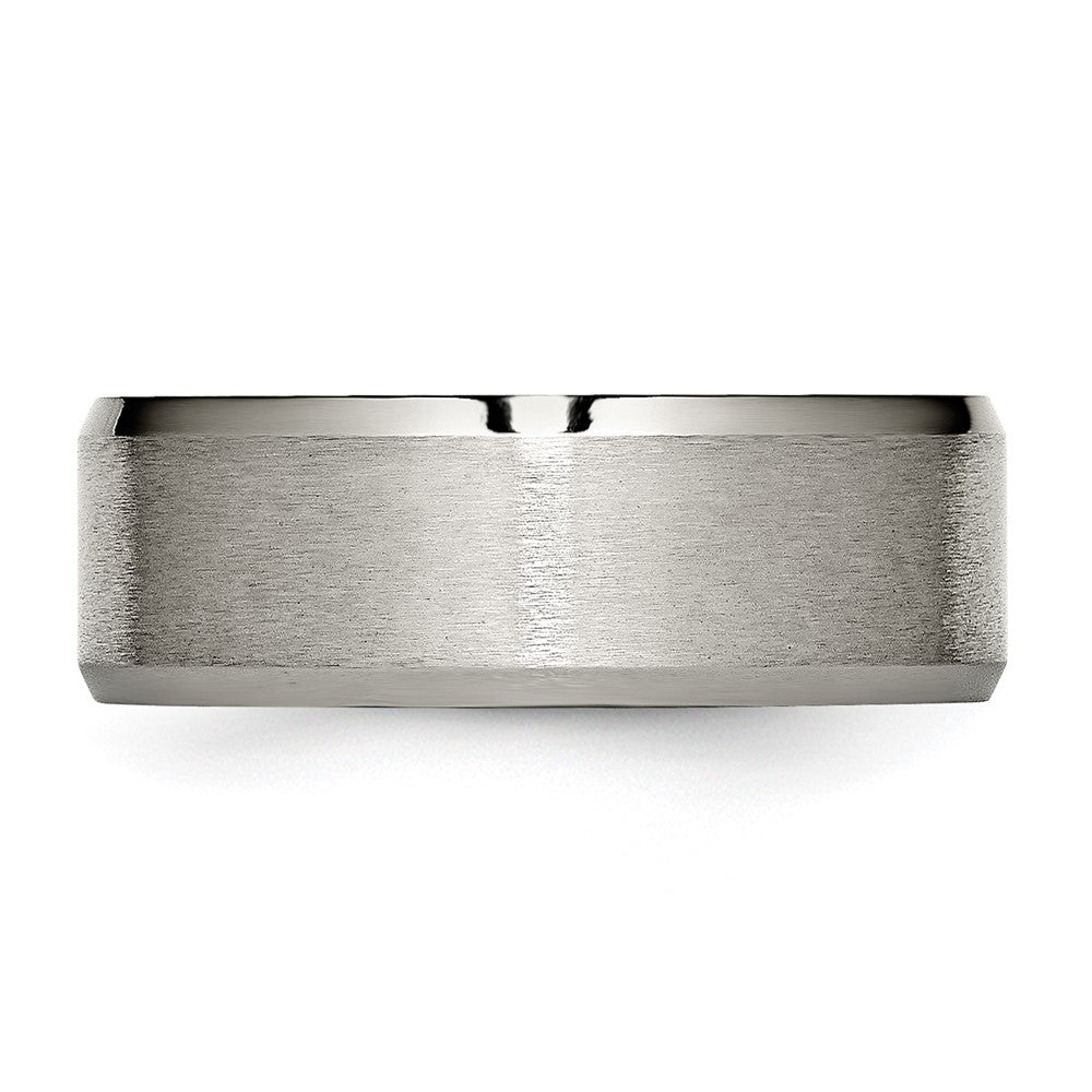 Buy Exclusive 8mm Brushed & Polished Titanium Chisel Band | Luxury Value Ring