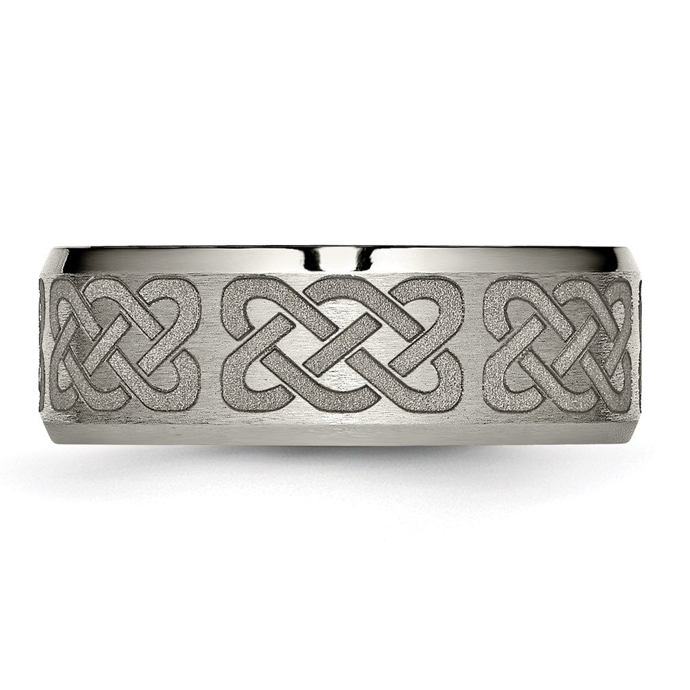 Buy Exclusive Celtic Laser-Engraved 8mm Titanium Band - Stylish & Affordable!