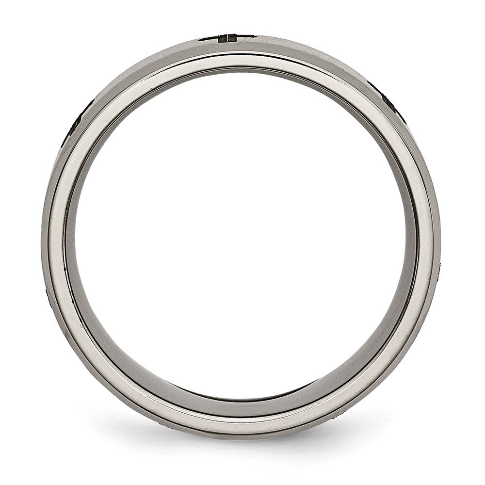 Buy Stylish 8mm Titanium Beveled Edge Band with Brushed & Polished Design