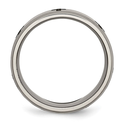 Buy Stylish 8mm Titanium Beveled Edge Band with Brushed & Polished Design
