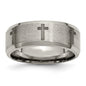 High-Quality 8mm Beveled Edge Titanium Band with Stylish Laser Design-1