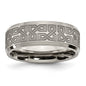 Buy 8mm Beveled Titanium Band with Greek Key Design - Stylish & Affordable-2