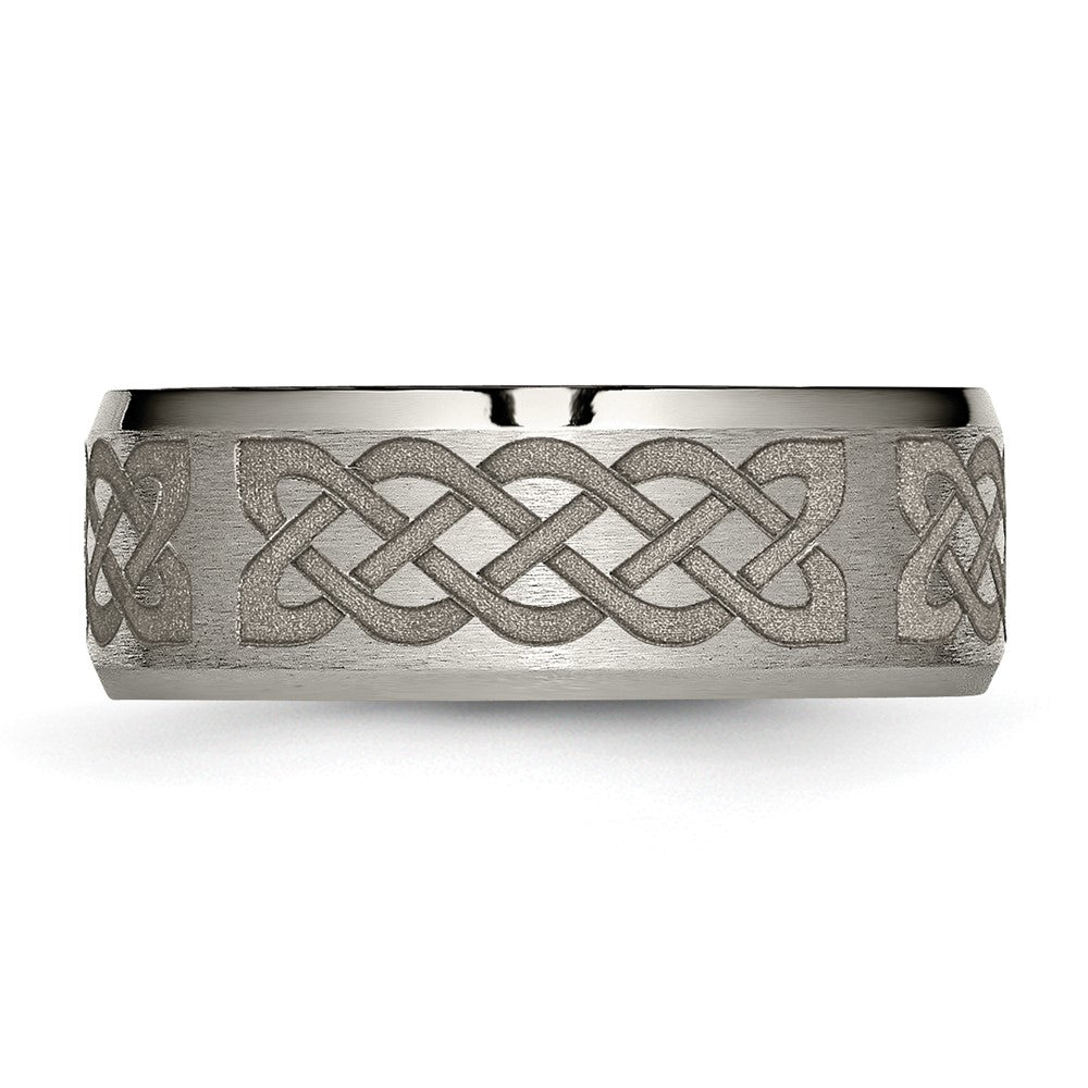 Buy Stylish Celtic Laser-Engraved 8mm Titanium Band | Affordable Luxury