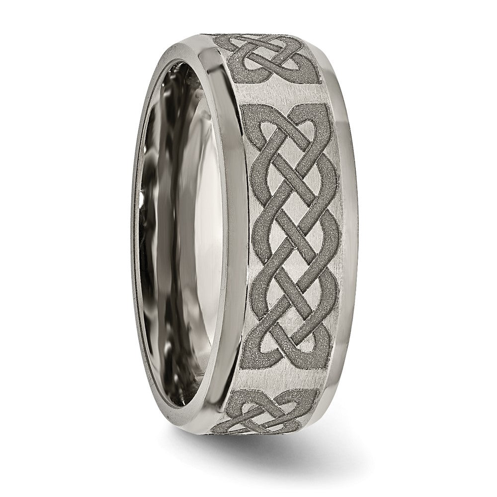 Buy Stylish Celtic Laser-Engraved 8mm Titanium Band | Affordable Luxury