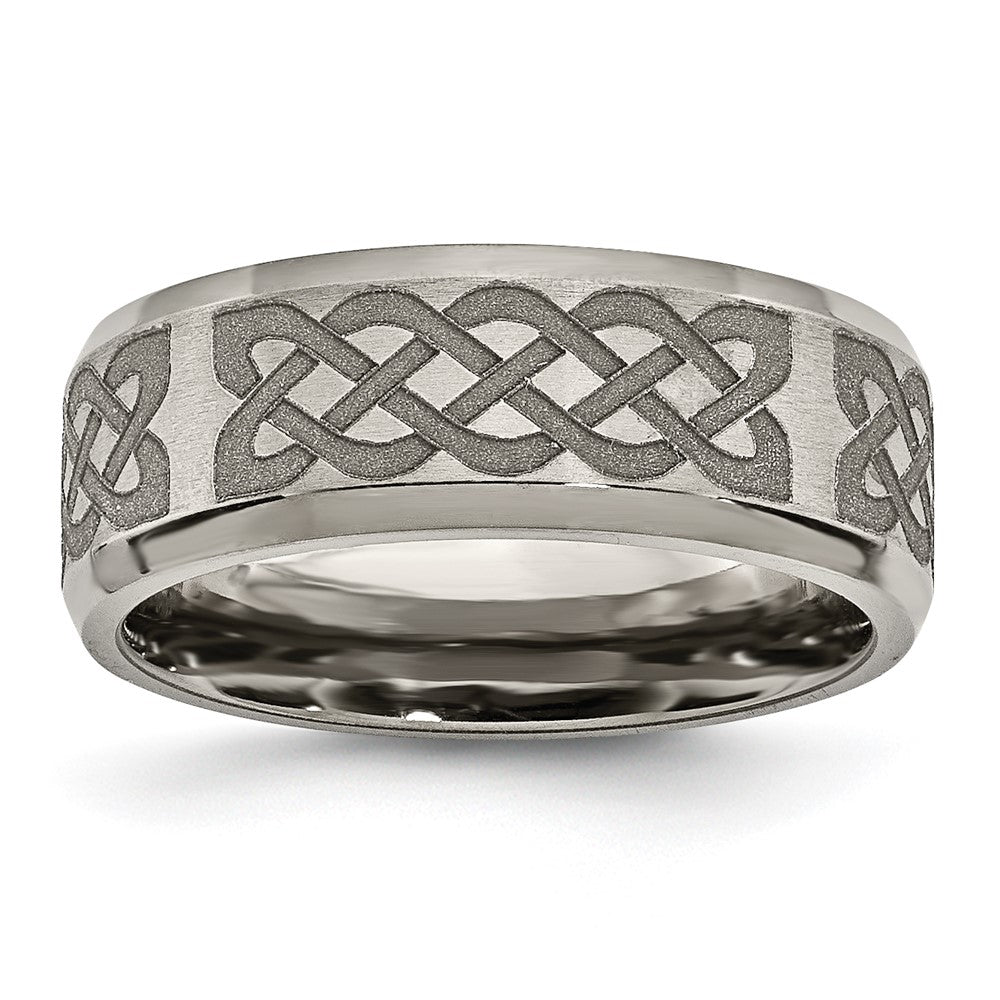 Buy Stylish Celtic Laser-Engraved 8mm Titanium Band | Affordable Luxury Design