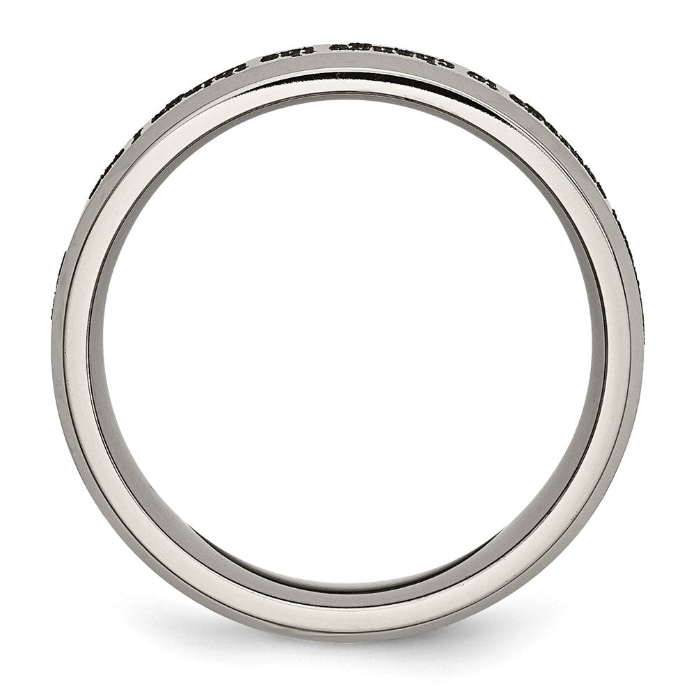 High-quality 8mm Titanium Beveled Band - Stylish Serenity Laser Design