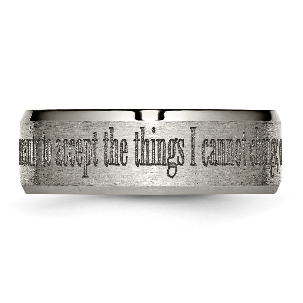 Exclusive 8mm Beveled Titanium Band - Stylish Brushed & Polished Design