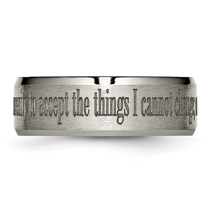 Exclusive 8mm Beveled Titanium Band - Stylish Brushed & Polished Design-3