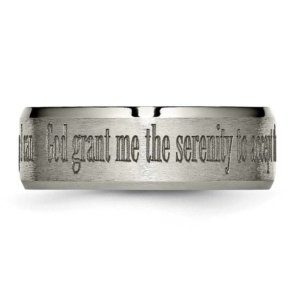 Exclusive 8mm Beveled Titanium Band - Stylish Brushed & Polished Design