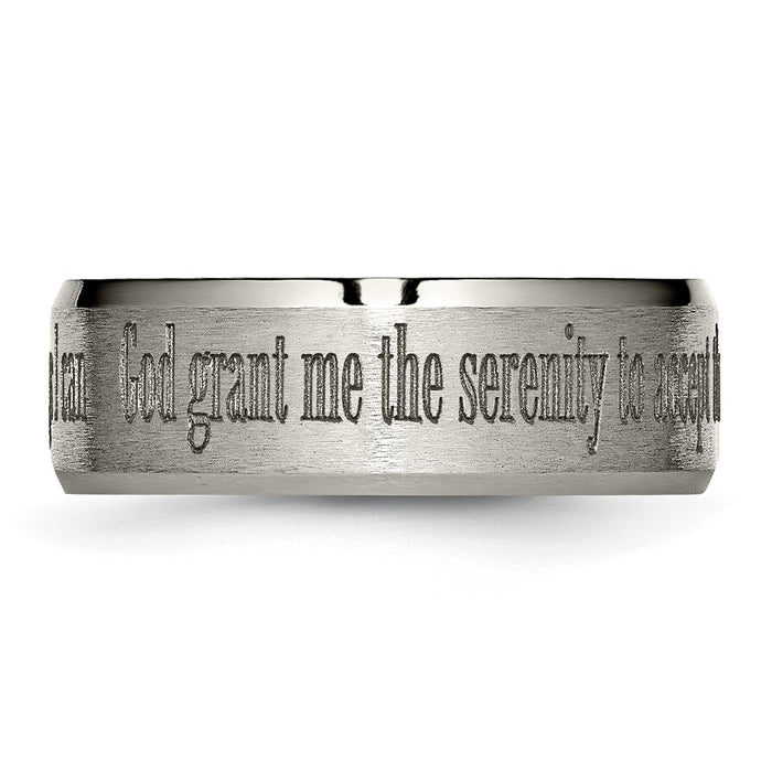 Exclusive 8mm Beveled Titanium Band - Stylish Brushed & Polished Design-4