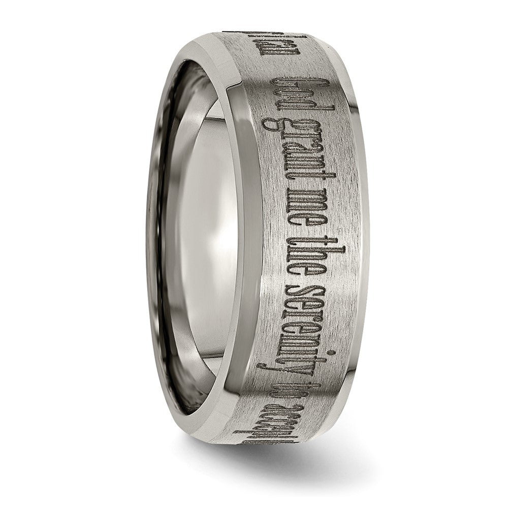 Exclusive 8mm Beveled Titanium Band - Stylish Brushed & Polished Design
