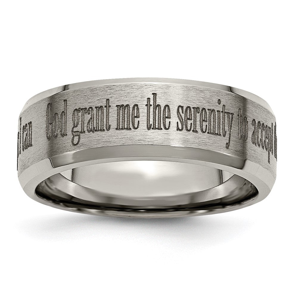 Exclusive 8mm Beveled Titanium Band - Stylish Brushed & Polished Design
