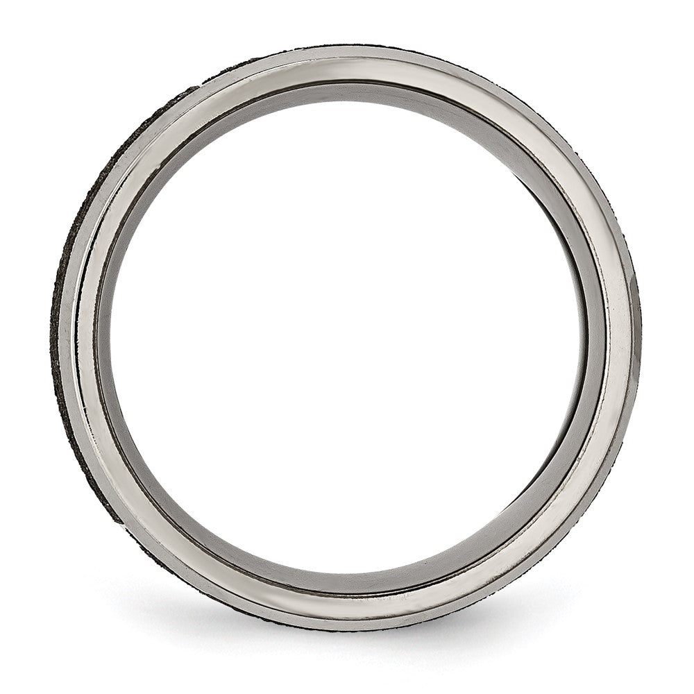Exclusive Titanium 8mm Beveled Edge Band - Stylish Brushed & Polished Design