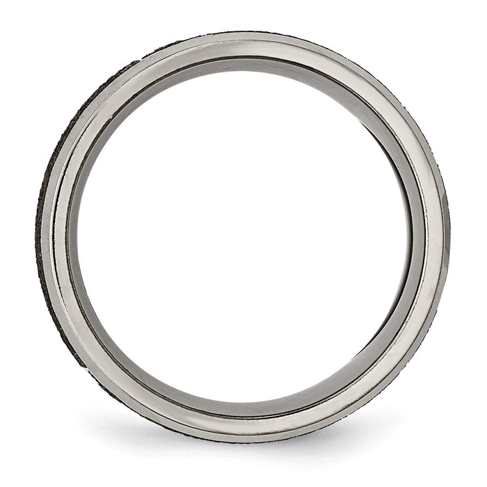 Buy Designer Chiseled Titanium 8mm Beveled Edge Band - Stylish Laser Design-2