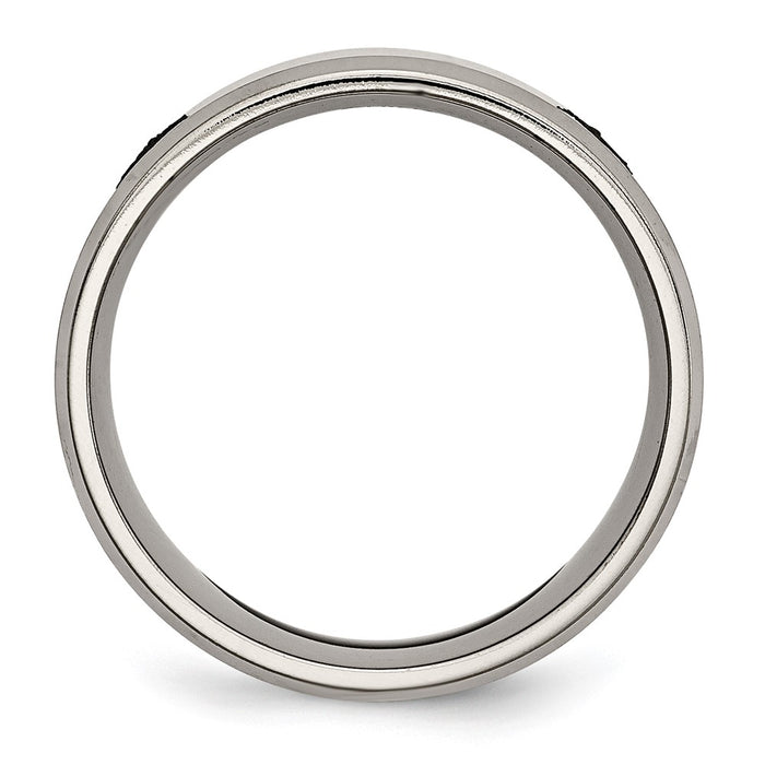 Exclusive 8mm Titanium Masonic Band - Stylish Laser-Engraved Beveled Edge-2
