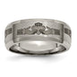 Buy Stylish 8mm Beveled Edge Titanium Band with Claddagh Design - Luxury-6